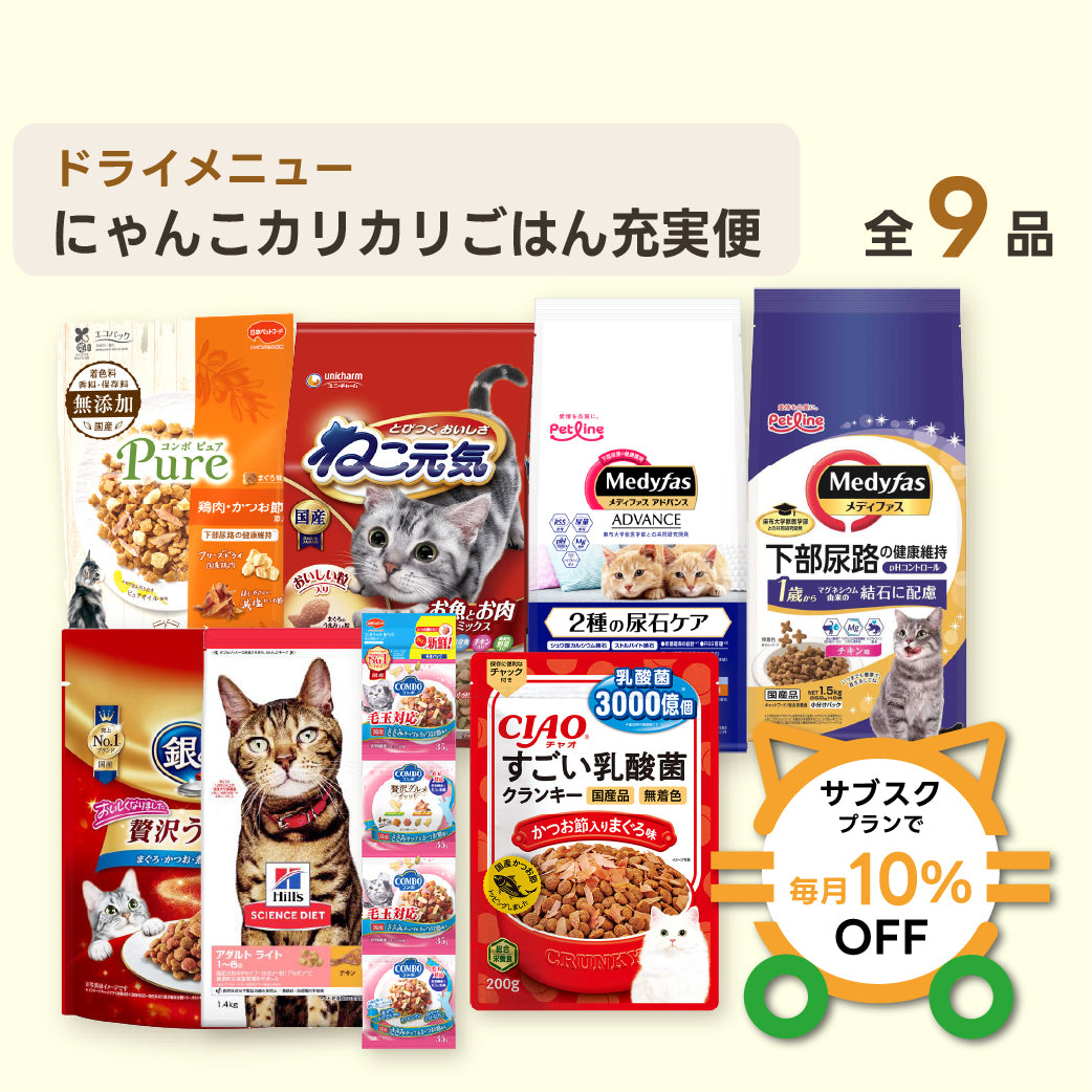 にゃんこカリカリごはん充実便（レギュラー） 商品セット内容