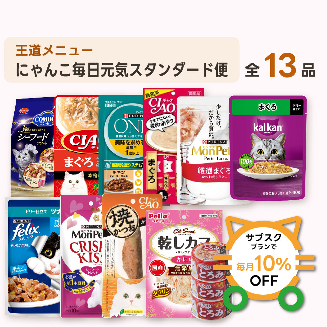 にゃんこ毎日元気スタンダード便（ライト） 商品セット内容